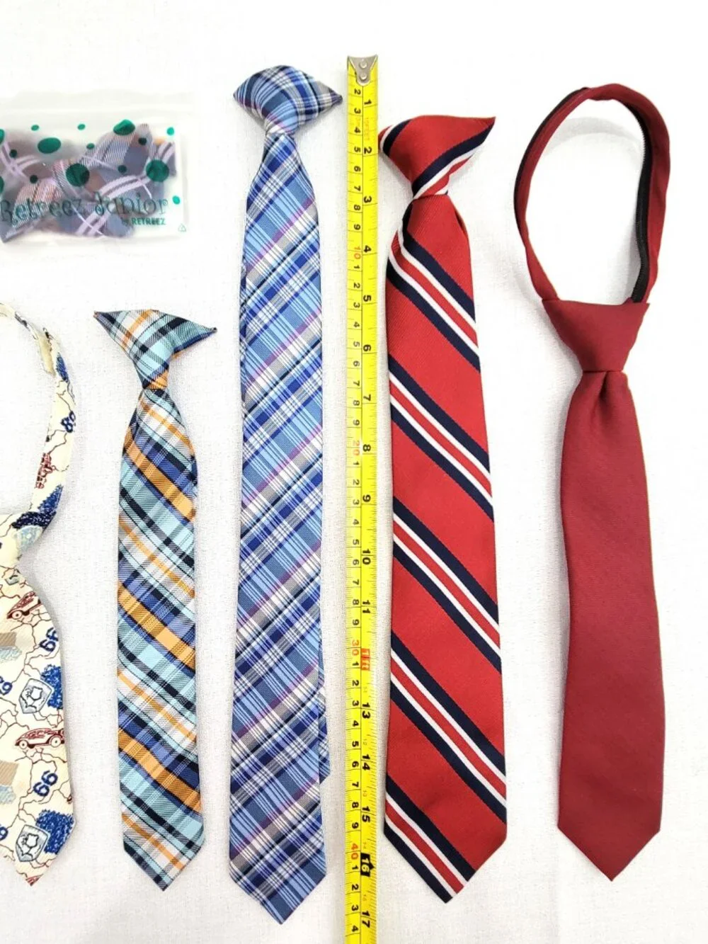 Mixed Lot 6 Boys Ties: Retreez Junior, Novelty Map, Plaid & Stripes